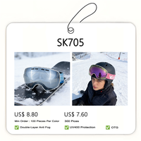 Lunettes de ski personnalisées OEM ODM d'usine, double couche anti-buée, protection UV 100%, compatibles avec les casques OTG, lunettes de snowboard