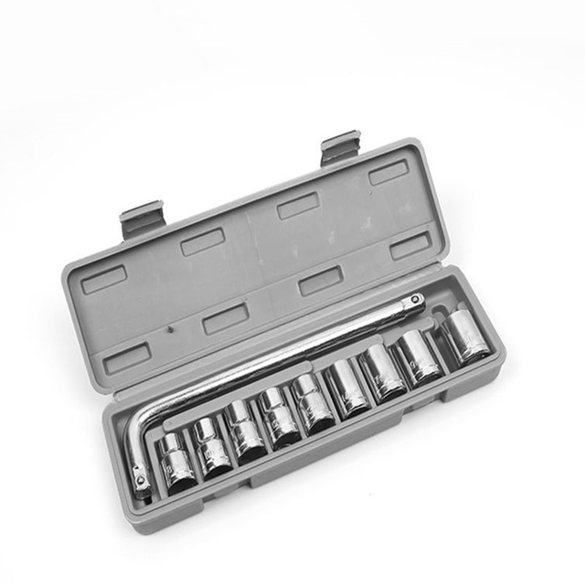 Household Maintenance Hardware Tools 10-piece Set Universal Cr-v Steel Socket Wrench Sets