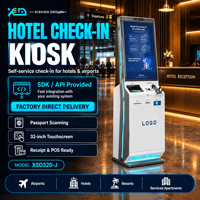 Kiosque d'enregistrement en libre-service pour hôtel, kiosque d'accueil pour les clients, service de réception au hall d'hôtel, industrie hôtelière, hébergement