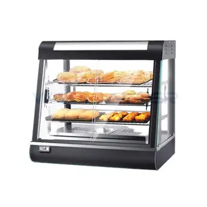 Calentador de alimentos eléctrico de alta calidad y Mejor Precio de 1840W D Pizza & Pie Display Showcase Calentador de alimentos fritos para Comerc