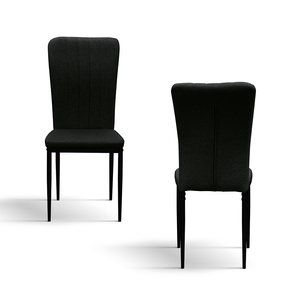 Frida <b>Dining</b> <b>Chair</b> Black Fabric Metal Legs Indoor Use Set Of <b>6</b> - Product Image 2
