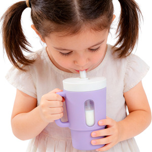 <span class=keywords><strong>Tasse</strong></span> d'apprentissage pour bébé en silicone personnalisée avec paille détachable, sans BPA, sans danger pour les aliments, portable pour les nourrissons de 0 à 12 mois - Product Image 4