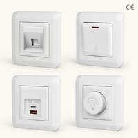 Prise murale standard UE 82 mm, unipolaire, 10A/16A 250V, en PC, certifiée CE RoHS, garantie 2 ans, contrôle de la lumière