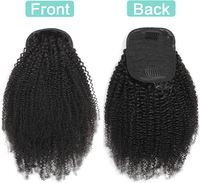 Extensions de Cheveux Crépus Afro Courts et Frisés de 10 Pouces, Chignon Doux, Clipser, Queue de Cheval Synthétique à Clipser pour Femme Noire