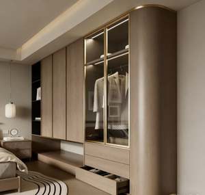 Custom Walk in Wardrobe Set Solid Wood With Hanging Areas <b>Drawer</b> <b>Storage</b> <b>Shoe</b> Cabinets and Tie Organizers for Luxury Bedroom - Product Image 6