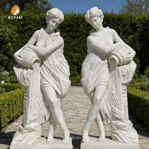 Статуя женщины в натуральную величину из белого мрамора MILY, скульптура в европейском стиле для украшения сада - Product Image 1