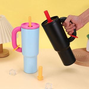 Vaso Térmico Personalizado de Acero Inoxidable de 30oz/40oz con Tapa Abatible y Popote, Antiderrames y Hermético, con Asa, para Café - Product Image 2