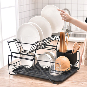 Organizador <span class=keywords><strong>de</strong></span> Metal desmontable SANIPRO, estante <span class=keywords><strong>de</strong></span> almacenamiento, bandeja <span class=keywords><strong>de</strong></span> goteo, soporte para utensilios, vajilla <span class=keywords><strong>de</strong></span> 2 niveles, <span class=keywords><strong>escurridor</strong></span> <span class=keywords><strong>de</strong></span> <span class=keywords><strong>platos</strong></span> para Cocina - Product Image 4