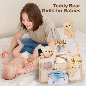 Baby Diaper Caddy with Handle Baby <b>Storage</b> <b>Basket</b> <b>for</b> Baby Wipes Car Nursery Caddy Organizer Foldable Travel <b>for</b> Mommy Bag - Product Image 6