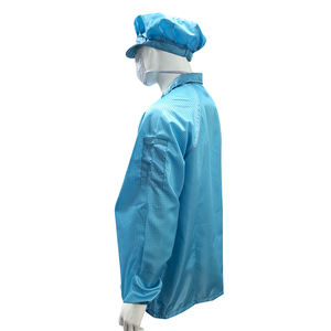 Chaqueta Antiestática de Laboratorio Azul ALLESD: 98% Poliéster + 2% Tela de Fibra de Carbono, Ropa de Trabajo <span class=keywords><strong>ESD</strong></span> - Product Image 4