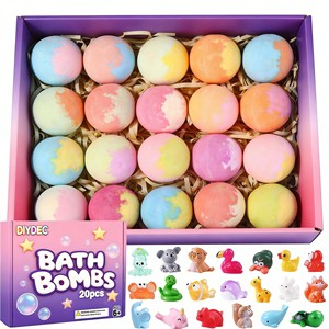 KORMESIC Pack coloré <span class=keywords><strong>de</strong></span> bombes <span class=keywords><strong>de</strong></span> <span class=keywords><strong>bain</strong></span> effervescentes apaisantes avec des animaux <span class=keywords><strong>de</strong></span> dessin animé à l'intérieur, mini cadeau surprise pour enfants - Product Image 5
