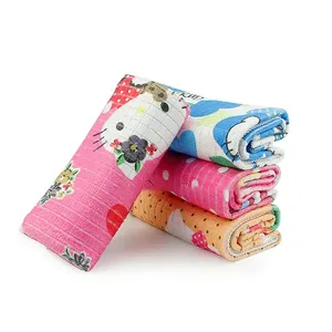 High quality Microfiber Printed Towel Reusable Glass Clean Cloth Wash Cloths Tea Towels Kitchen Household Cleaning Absorb