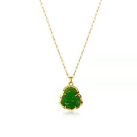 Collier pendentif Bouddha Maitreya à ventre rond en acier inoxydable de style ethnique exquis de haute qualité
