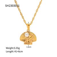Ocean Series Jewelry Beach Boho Collar con colgante de concha de acero inoxidable para mujeres y hombres