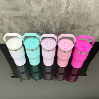 RTS 20oz étudiant mini mignon macaron mat couleur bonbon gobelet à sublimation bouteille d'eau d'extérieur pour enfants avec poignée supérieure en paille étanche