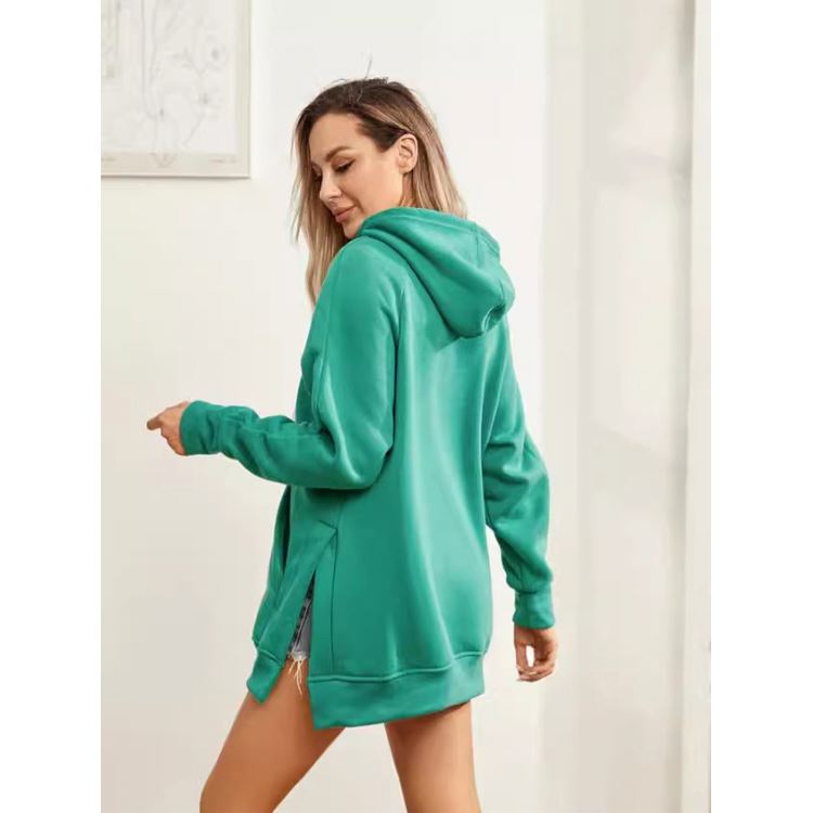 Casual Hooded Sports Dress Autumn Long Sleeve Pocket Loose Sweatshirt Dress  Fashion Drawcord Split Solid Dress Streetwear| Alibaba.com