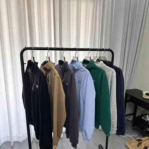 Custom Casual Letter Half-Zip Hoodie Loose Stand Collar <b>Long</b> Sleeve Slimming Men's Women's Coat Fitness Sports <b>Sweatshirts</b> - Product Image 3