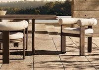 Vente en gros d'usine de meubles de jardin d'extérieur ensemble de tables et chaises de salle à manger en bois massif de teck imperméable de luxe