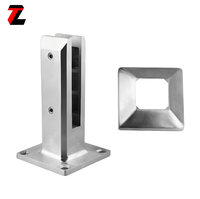 Marine-Edelstahl SS2205 Quadratischer Glas-Spigot für DIY-Installation ohne Bohren, 12mm Glasplatte, Poolgeländer, rostbeständig