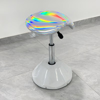Chaise de coiffure professionnelle pivotante réglable en hauteur avec siège en cuir et rotation à 360 degrés pour salon de coiffure