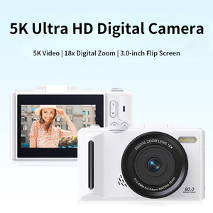 กล้องดิจิตอลเรโทร 5k 80MP หน้าจอพลิก 3.0 นิ้ว ซูมดิจิตอล 18 เท่า ออโต้โฟกัส เซ็นเซอร์ CMOS รองรับการ์ด TF แบตเตอรี่ลิเธียม กล้องวิดีโอขนาดกะทัดรัด - Product Image 2