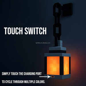 Xách tay điểm ảnh phong cách đèn lồng ánh sáng ban đêm 16 màu sắc cảm ứng & điều khiển từ xa có thể sạc lại tường ánh sáng tâm trạng cho phòng ngủ phòng chơi game - Product Image 3