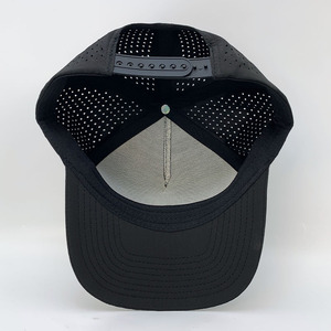 OEM đen 5 Bảng điều khiển thiết kế PVC cao su vá Polyester laser cắt lỗ không thấm nước tùy chỉnh mũ thể thao gorras Mũ bóng chày - Product Image 3