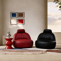 Fauteuil lounge surdimensionné de luxe moderne, rembourré en mousse haute résilience 45D, avec base en acier carbone pour salon