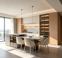 Mueble de Salón Moderno de Alta Gama, Ecológico, Práctico y de Calidad, Decorado con Vidrio, Mueble de Barra para Café