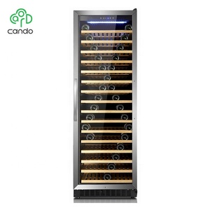 Personnalisé étagères en bois double <span class=keywords><strong>porte</strong></span> vitrée 166 bouteilles grand cave à <span class=keywords><strong>vin</strong></span> meubles avec compresseur intégré - Product Image 3
