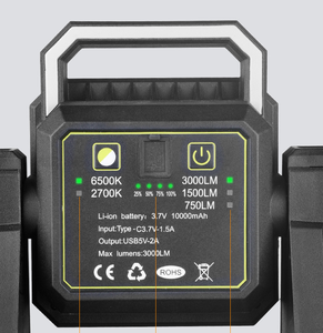 3000 lumen 2 CCT Xe Kiểm tra LED làm việc tại chỗ lũ ánh sáng với kính thiên văn đứng ngân hàng điện cầm tay 8 chế độ <span class=keywords><strong>COB</strong></span> làm việc ánh sáng - Product Image 5