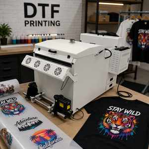 Machine DTF tout-<span class=keywords><strong>en</strong></span>-un : Secoueur et four de polymérisation pour transfert thermique sur T-shirts - Product Image 1