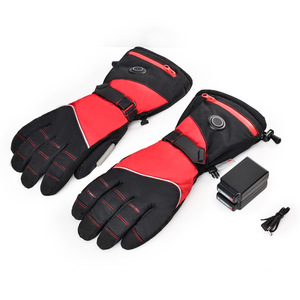 Gants de ski chauffants noirs et rouges, doublés de polaire, isolés thermiquement, rechargeables, pour sports de plein air, cyclisme, adultes, unisexes - Product Image 3