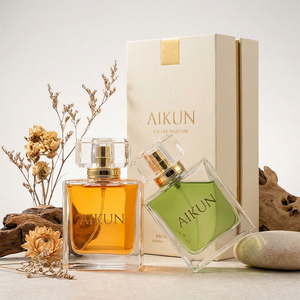 น้ำหอม Aikun Square Glass Clear Cap 100 มิลลิลิตร โอ เดอ ปาร์ฟูม กลิ่นติดทนนาน สำหรับผู้ชายและผู้หญิง บรรจุในกล่องของขวัญ ขายส่งและขายปลีก - Product Image 1