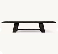 Table à manger rectangulaire en chêne massif américain RH OEM, style farmhouse, meubles de salle à manger, fabrication artisanale, durable, 8 places