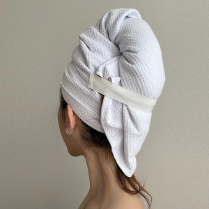 Luxe Microfiber Hair Towel Wrap Waffle ligero Toalla de secado de <span class=keywords><strong>cabello</strong></span> Frizz Free Absorbente Dry Hair Turban - Product Image 2