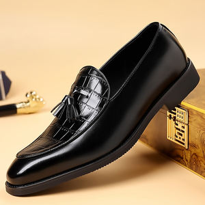 Chaussures en cuir britanniques pour jeunes hommes, à bout pointu, avec pompons, pour mocassins - Product Image 4