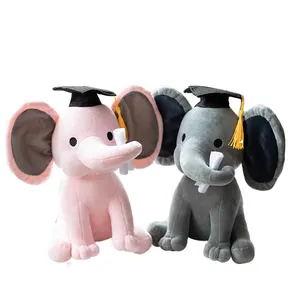 定制标志可爱儿童婴儿大象娃娃pp棉毛绒毛绒动物软毕业大象玩具