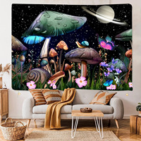 Tapisserie murale en polyester motif Couronne Soleil Lune Or, impression HD, résistante à la décoloration, légère, vente en gros