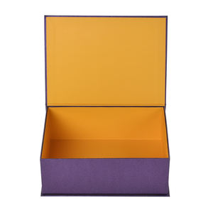 Cajas rígidas de cartón púrpura personalizadas Caja de regalo magnética de lujo artesanal de laminación mate - Product Image 6