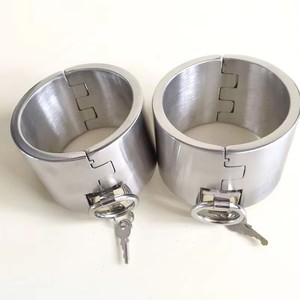 Esposas de Tobillo con Bloqueo de 6 cm de Alto, de Acero Inoxidable, para Bondage, BDSM, Fetichismo, Juguetes Sexuales para Parejas, Black Emperor - Product Image 5