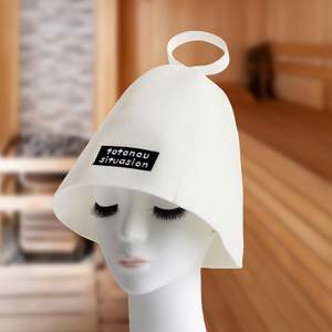 Chapeau de sauna en feutre de logo de broderie de couleur blanche personnalisée en gros d'usine - Product Image 6