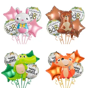Фольгированные воздушные шары с изображением лесных животных на день рождения