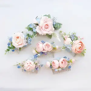 AYOYO OEM Wholesale Personalized Hair Brush Wedding Accessories Bridal Headpiece Head Flower