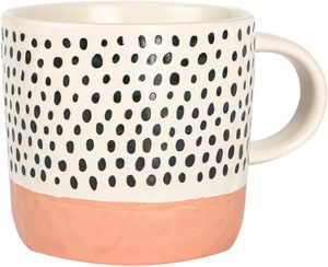 Ensemble de tasses à café en céramique Nicola Spring 385 ml, design à pois multicolores, passe au lave-vaisselle et au micro-ondes, pour boissons chaudes et thé - Product Image 4