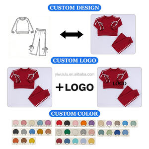 Set Felpa con Cappuccio per Ragazze, Caldo per Autunno e Inverno, Design con Fiocco, Strisce Laterali, Maniche Lunghe, Pantaloni Larghi, Consegna Rapida, Outfit Casual per Bambini - Product Image 5