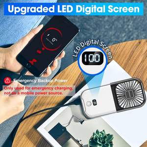 พัดลมคล้องคอแบบพับได้ ใช้พลังงานจากแบตเตอรี่แบบชาร์จ USB พร้อมแบตสำรองในตัว ปรับความเร็วได้สามระดับ เสียงเบา เหมาะสำหรับใช้กลางแจ้ง ตั้งแคมป์ โรงแรม รถยนต์ และในบ้าน - Product Image 5