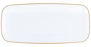 Khay Phục Vụ Bằng Nhựa Đĩa Vàng Trắng Với Thiết Kế Hoa Hữu Cơ Hình Chữ Nhật 5X17.<span class=keywords><strong>5</strong></span> Đĩa Tiệc Dùng Một Lần - Product Image 4