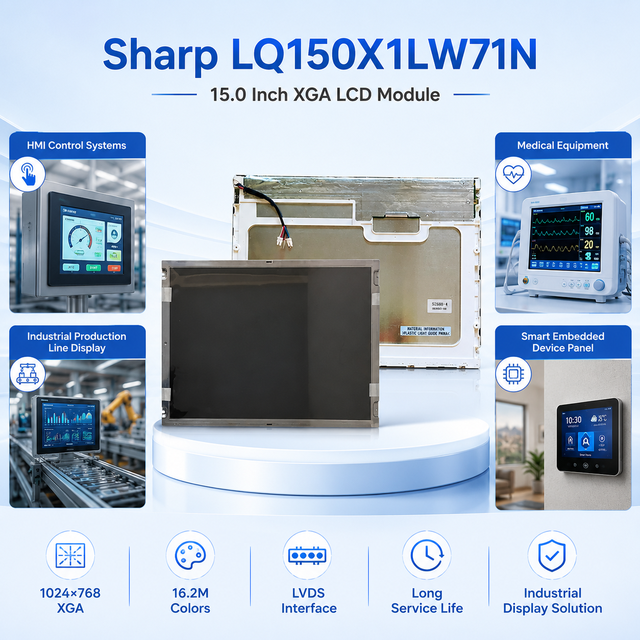 Sharp LQ150X1LW71N Replacement LCD Panel 15 Inch XGA 1024x768 LVDS 20 Pin CCFL Backlight Display for Industrial Equipment