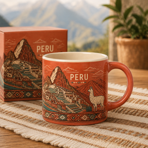 Tazas de Cerámica de Recuerdo Peruanas, Taza de Regalo Turístico Personalizada con Diseño del Patrón de Machu Picchu, Taza de Café de Porcelana, Venta al Por Mayor OEM ODM - Product Image 3